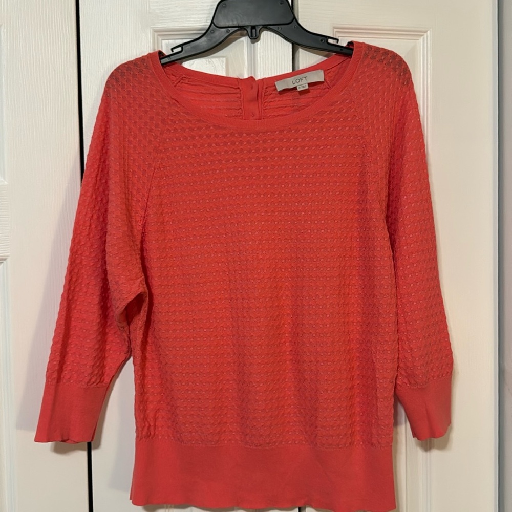 Coral 3/4 Sleeve Sweater